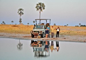 coucher de soleil concession de The Hide Hwange Safaris Zimbabwe