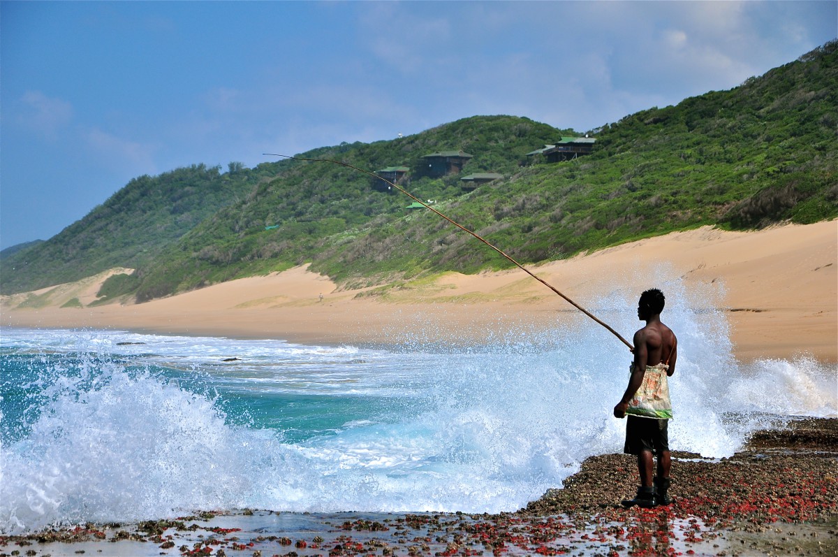 pecheur a la ligne, Ocean Indien Ponta Do Ouro-zazu voyage